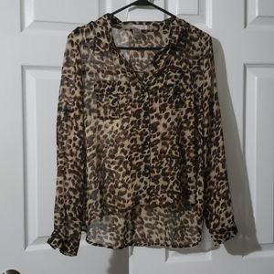 Forever 21 Leopard Blouse